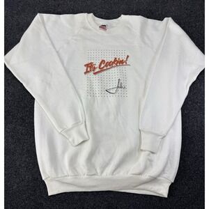 Vintage 90s Julio's It's Cookin! Crewneck Sweatshirt XL Made USA FOTL